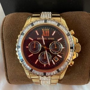 Michael Kors Gold/Black/Crystal Watch
